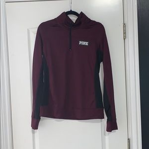 pink long sleeve half zip